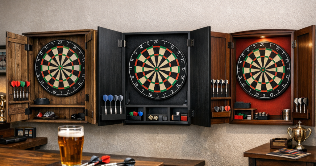 dartboard cabinet types