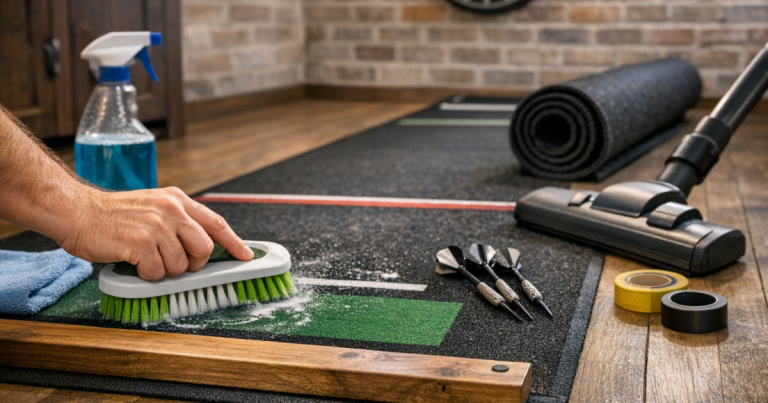 darts mat cleaning