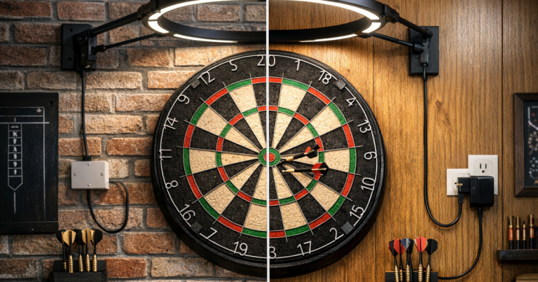 mains-wired dartboard lighting