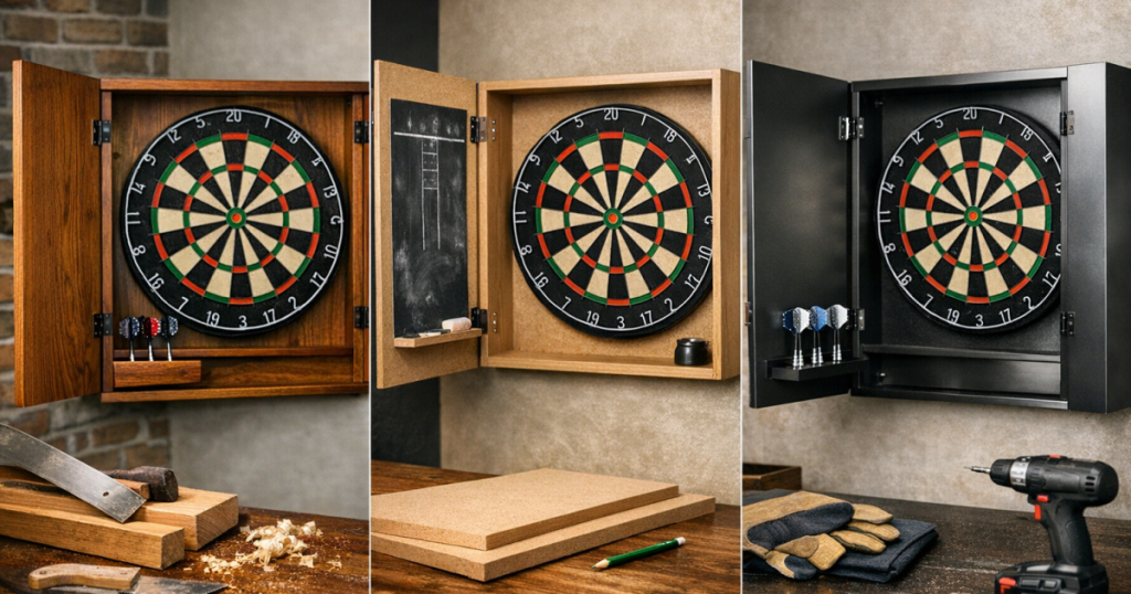 dartboard cabinet materials