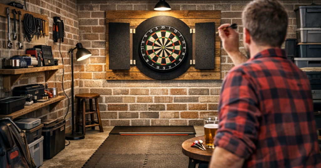 garage darts setup