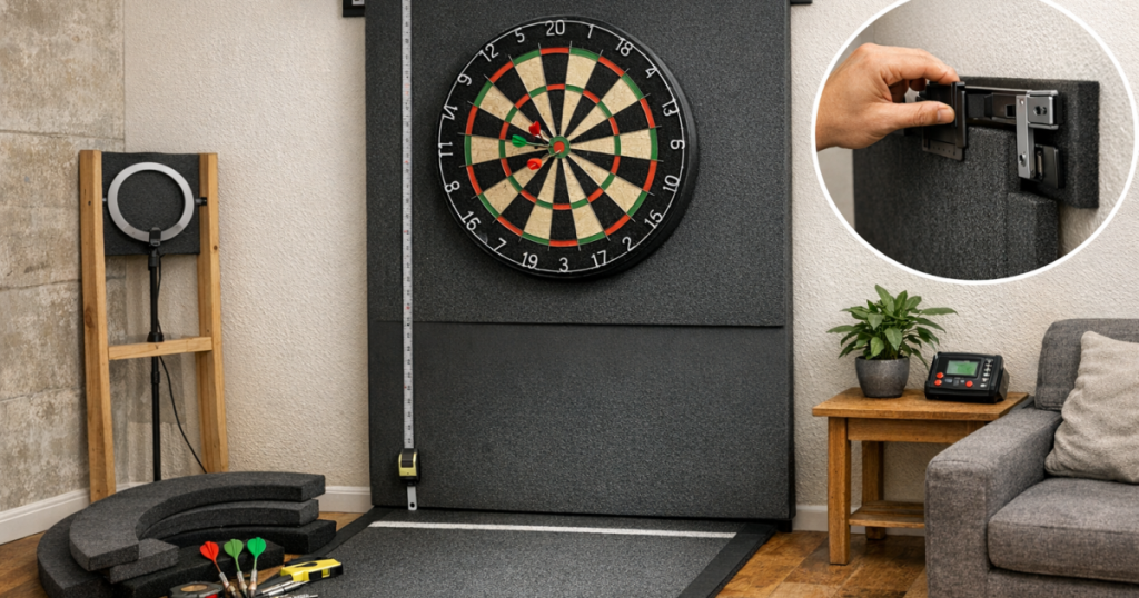 no-drill dartboard setup