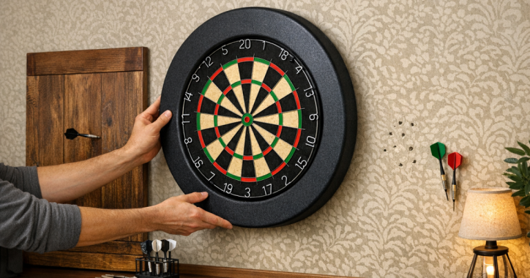protect wallpaper around a dartboard