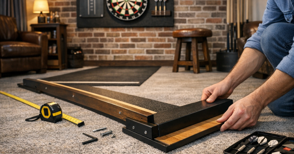removable darts oche