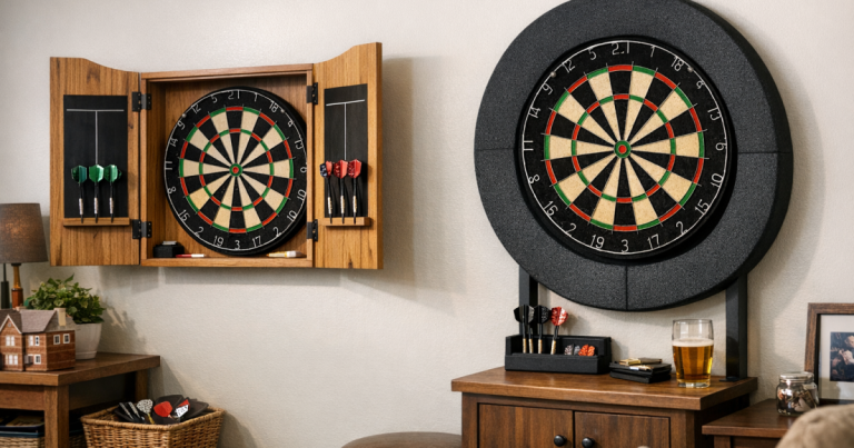 dartboard cabinets for rented homes