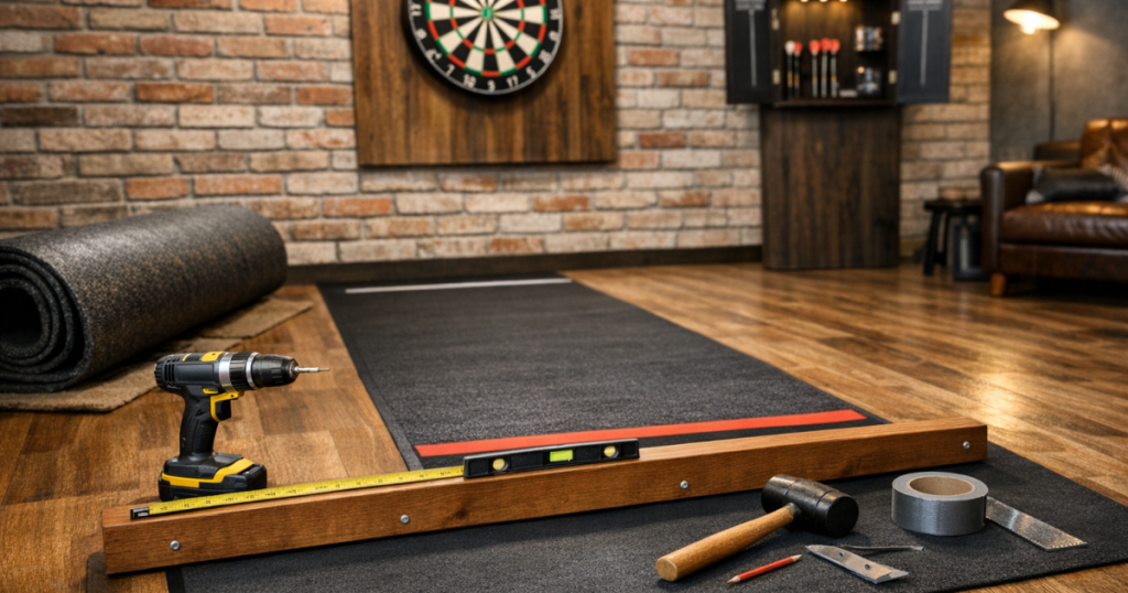 permanent darts oche