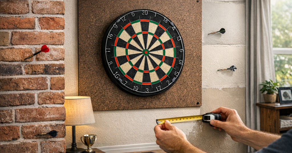 safest wall for a dartboard