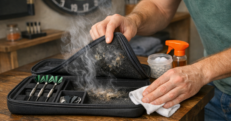 stop a dart case smelling musty