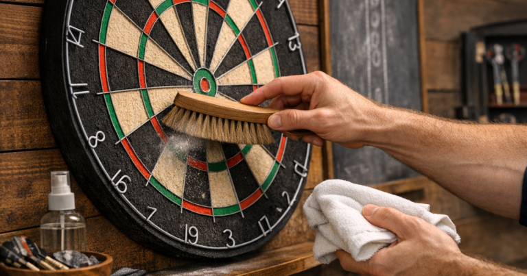 clean a bristle dartboard