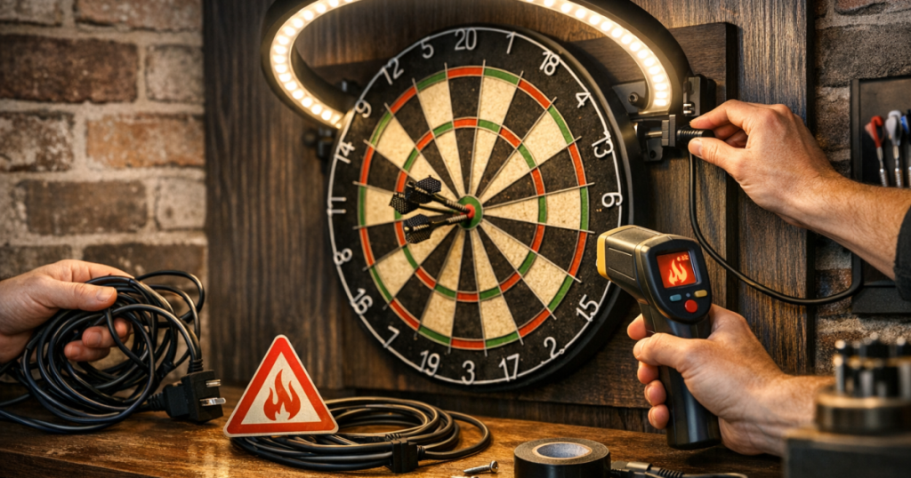 dartboard lighting safety