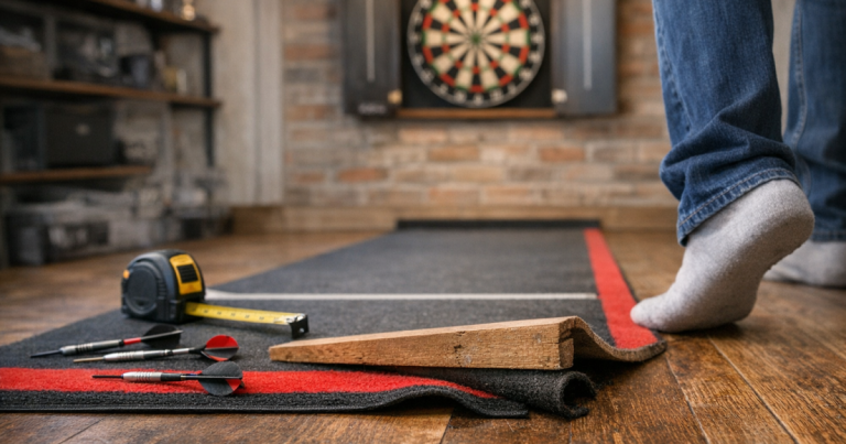 darts mat setup