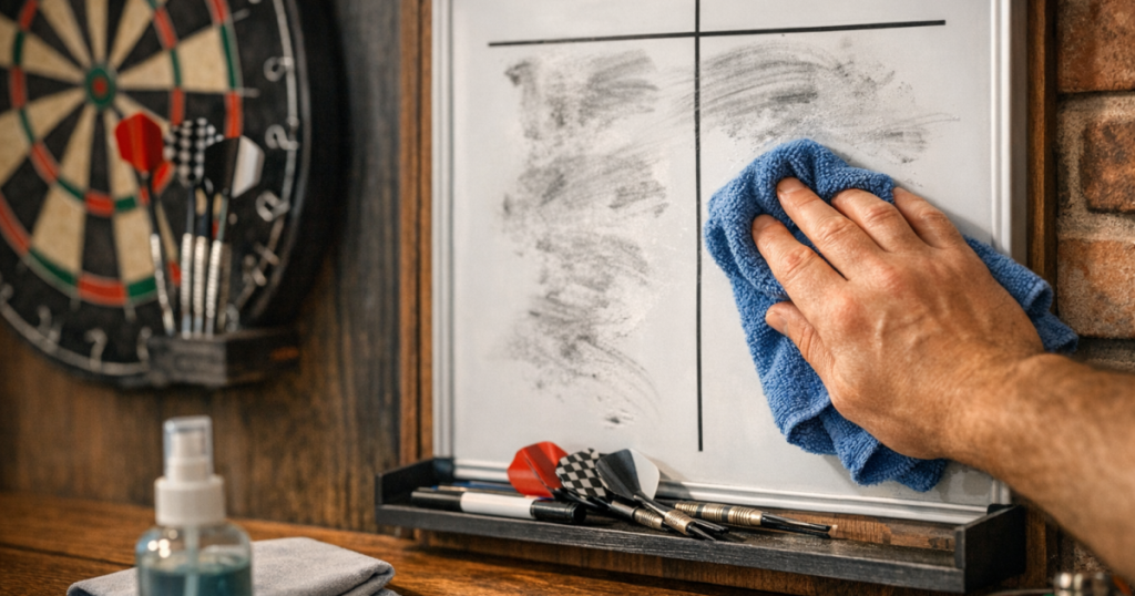 dry-wipe darts scoreboard smudging