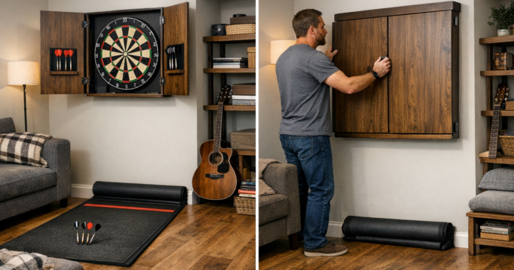 foldaway darts area