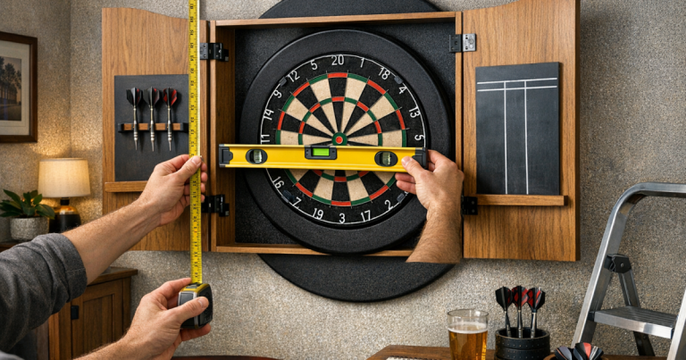 measure for a dartboard cabinet