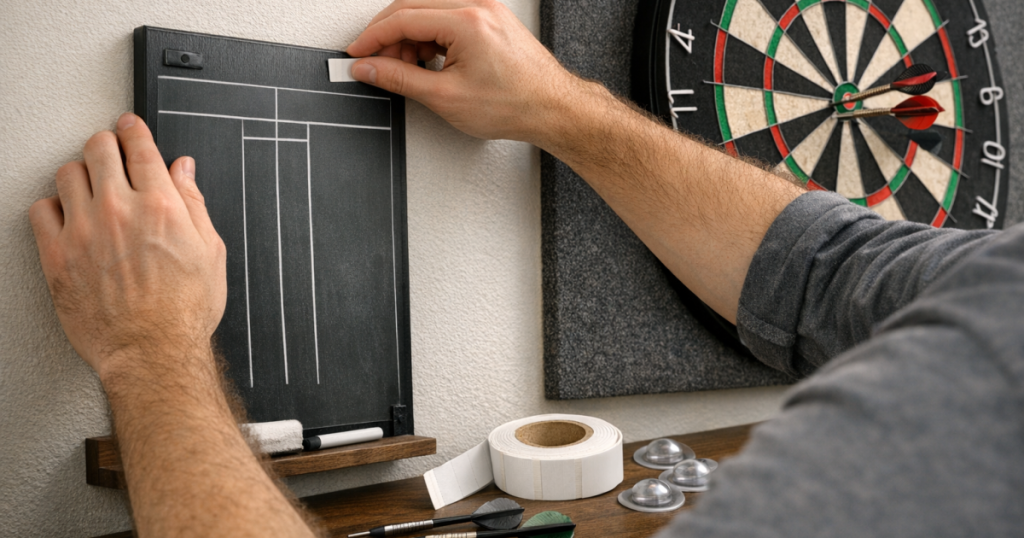 mount a darts scoreboard