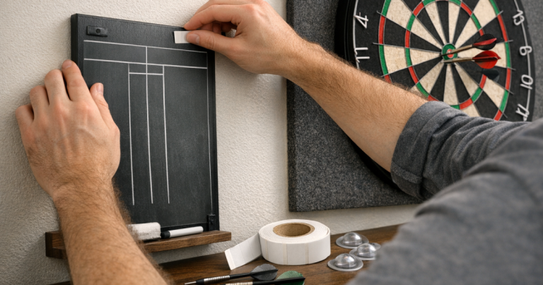 mount a darts scoreboard