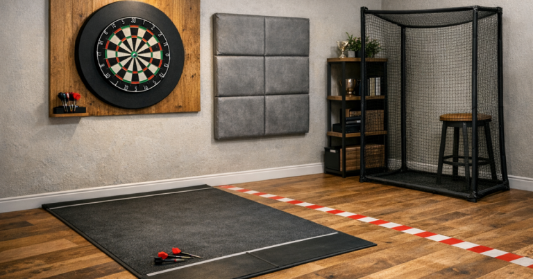 safe dartboard throwing area
