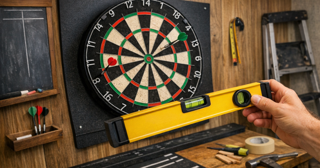 dartboard looks crooked