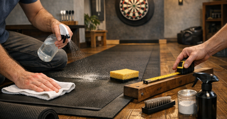 darts mat care