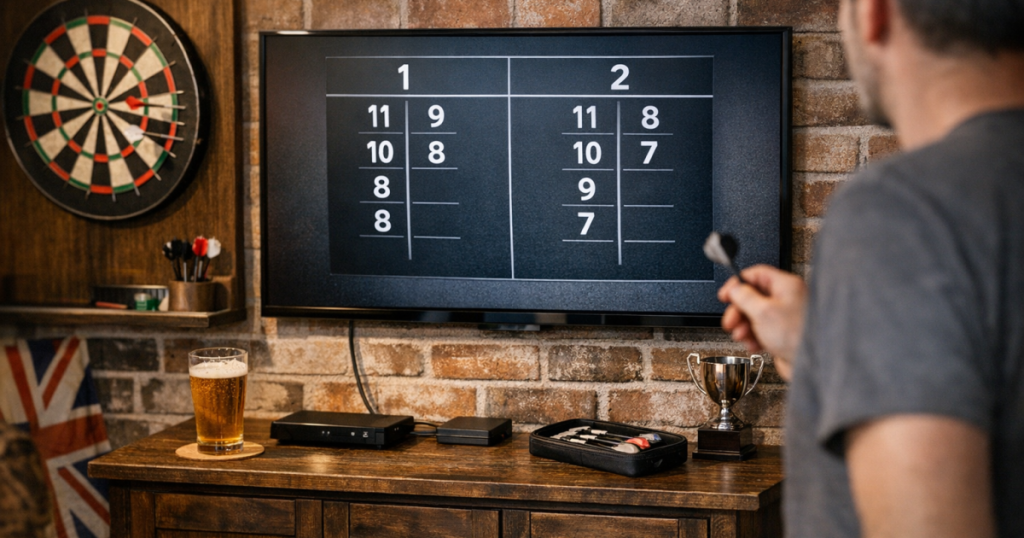 darts scoreboard on TV